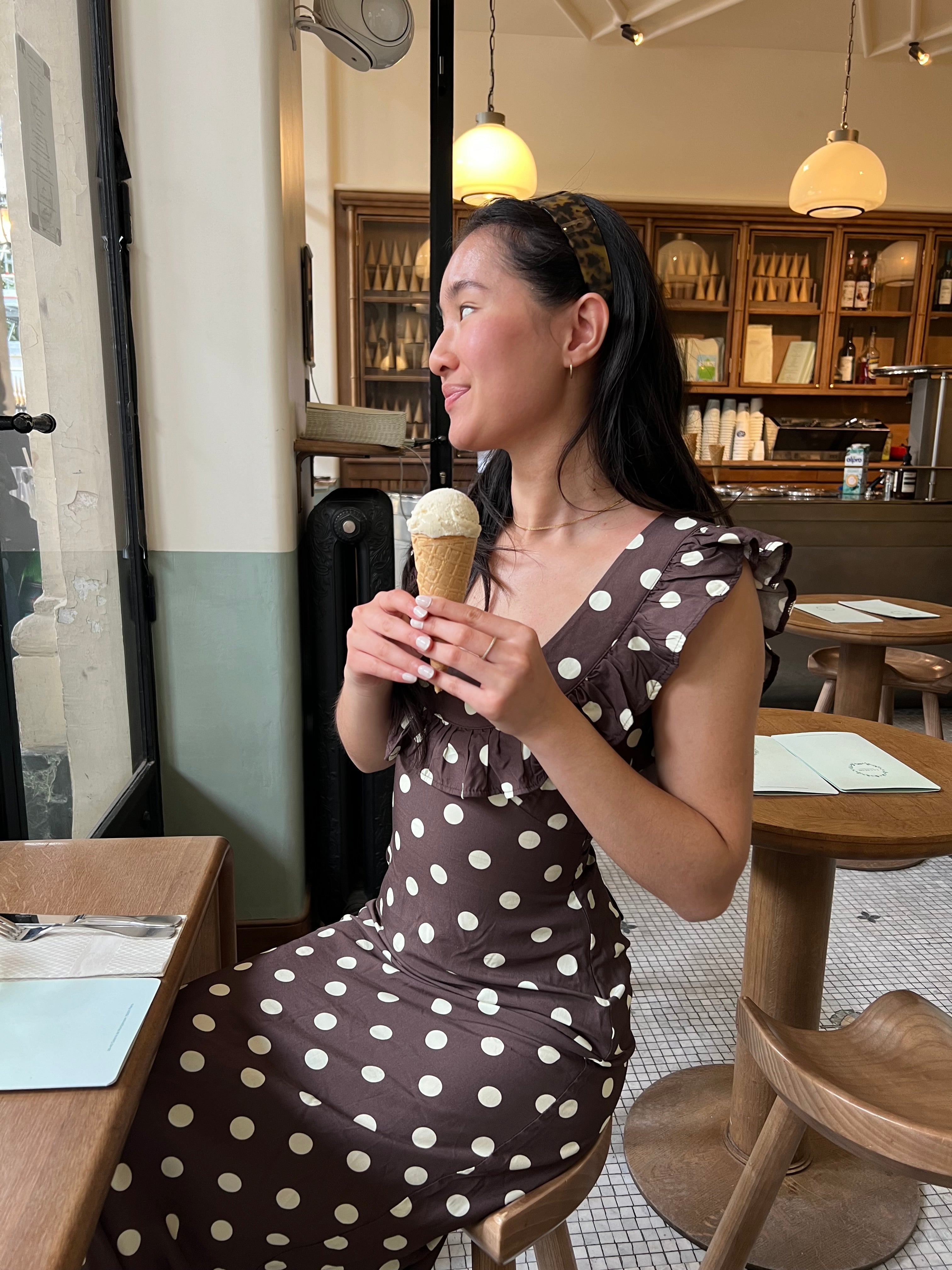 Luna dress with polka dots