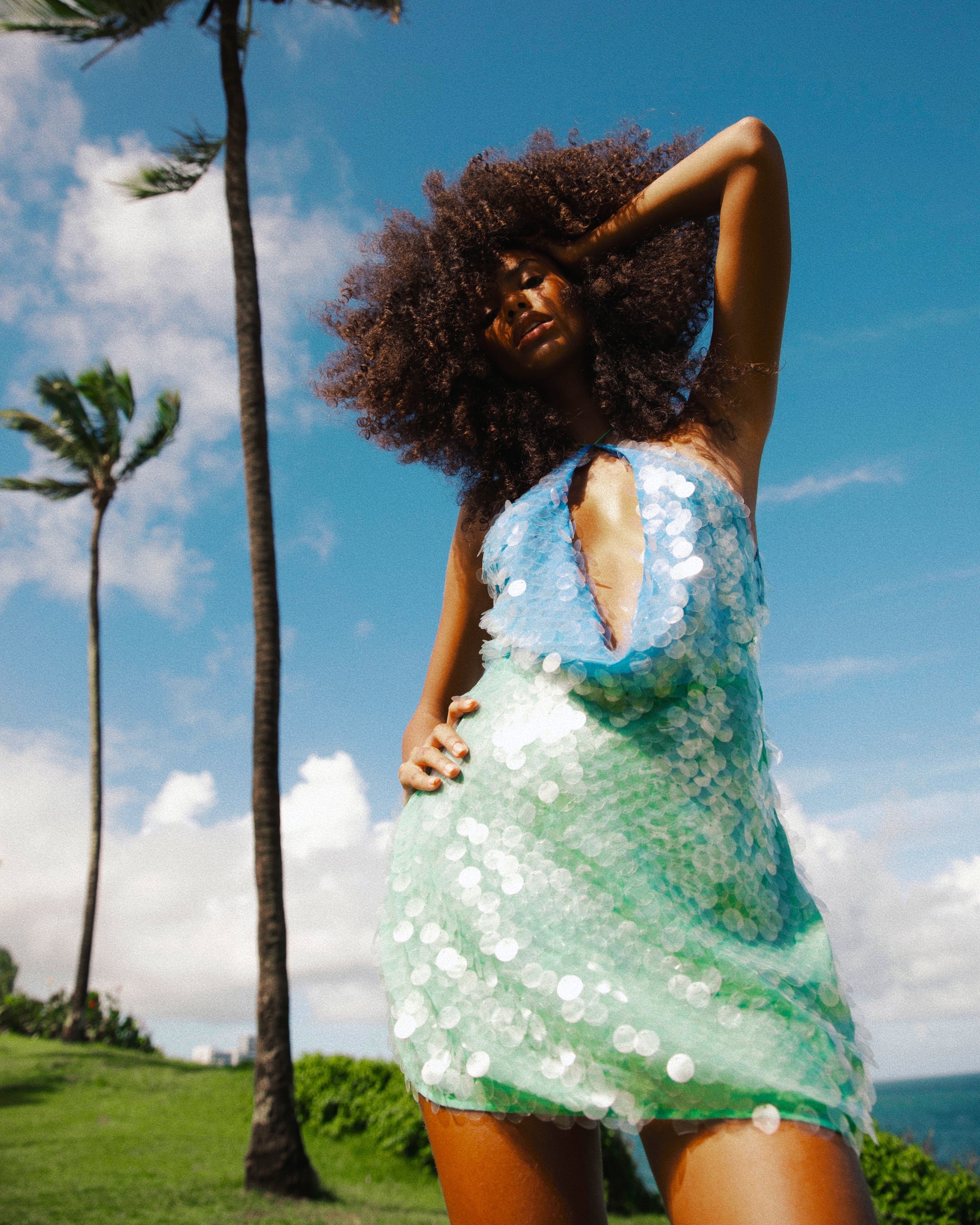 Kiki Dress - Blue-Green Ombré