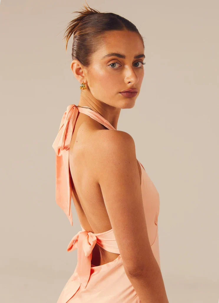 Heavy Hearted Satin Maxi Dress