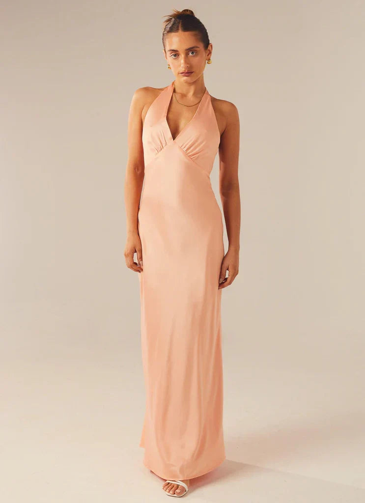 Heavy Hearted Satin Maxi Dress