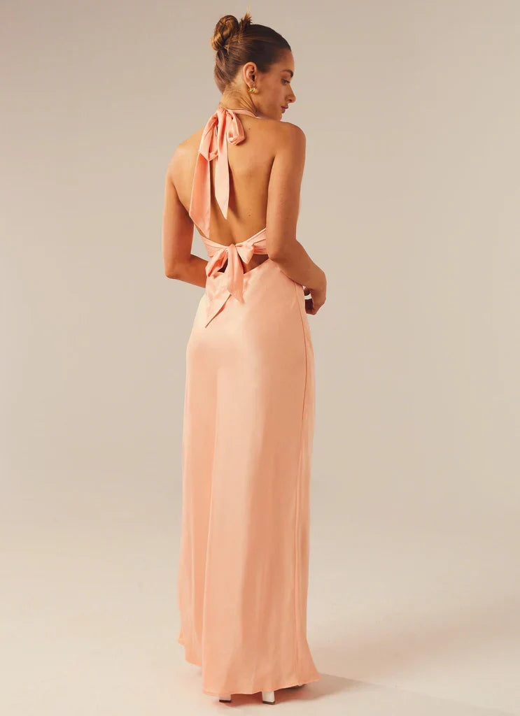 Heavy Hearted Satin Maxi Dress