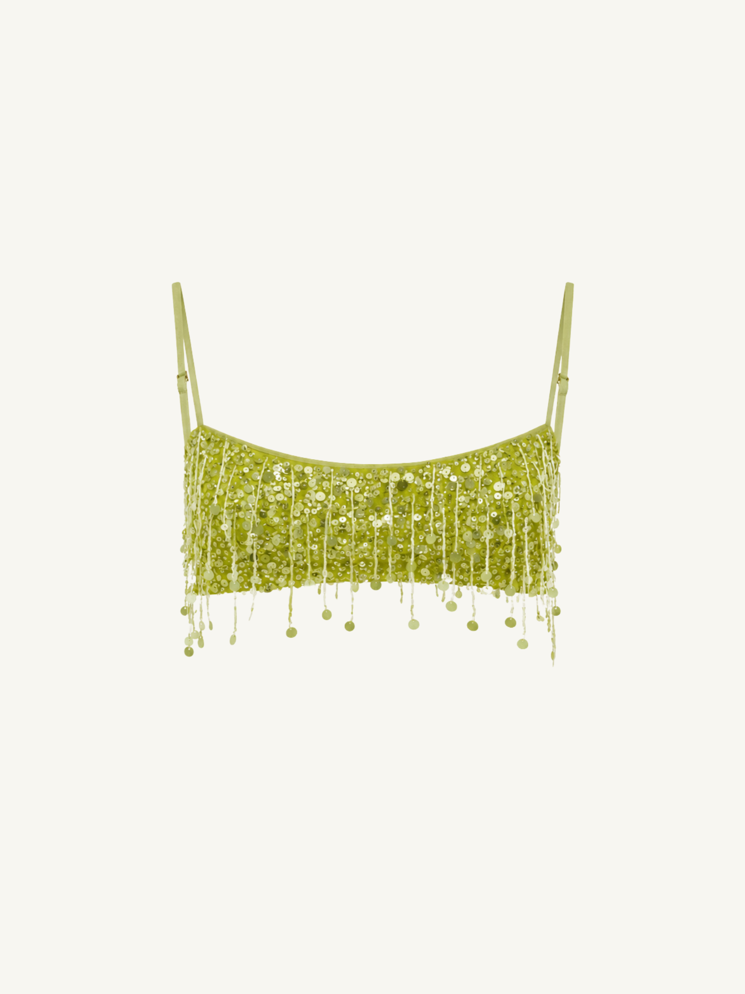 Yasmin Hand Beaded Bralette - Chartreuse Green