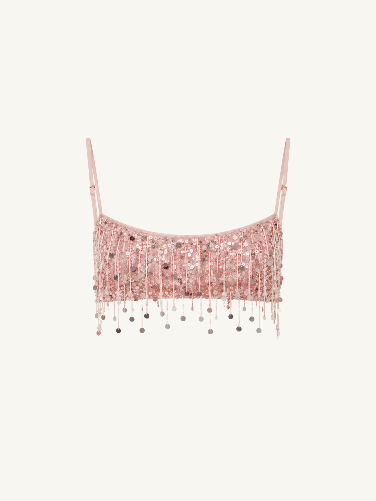 Yasmin Hand Beaded Bralette - Powder Pink