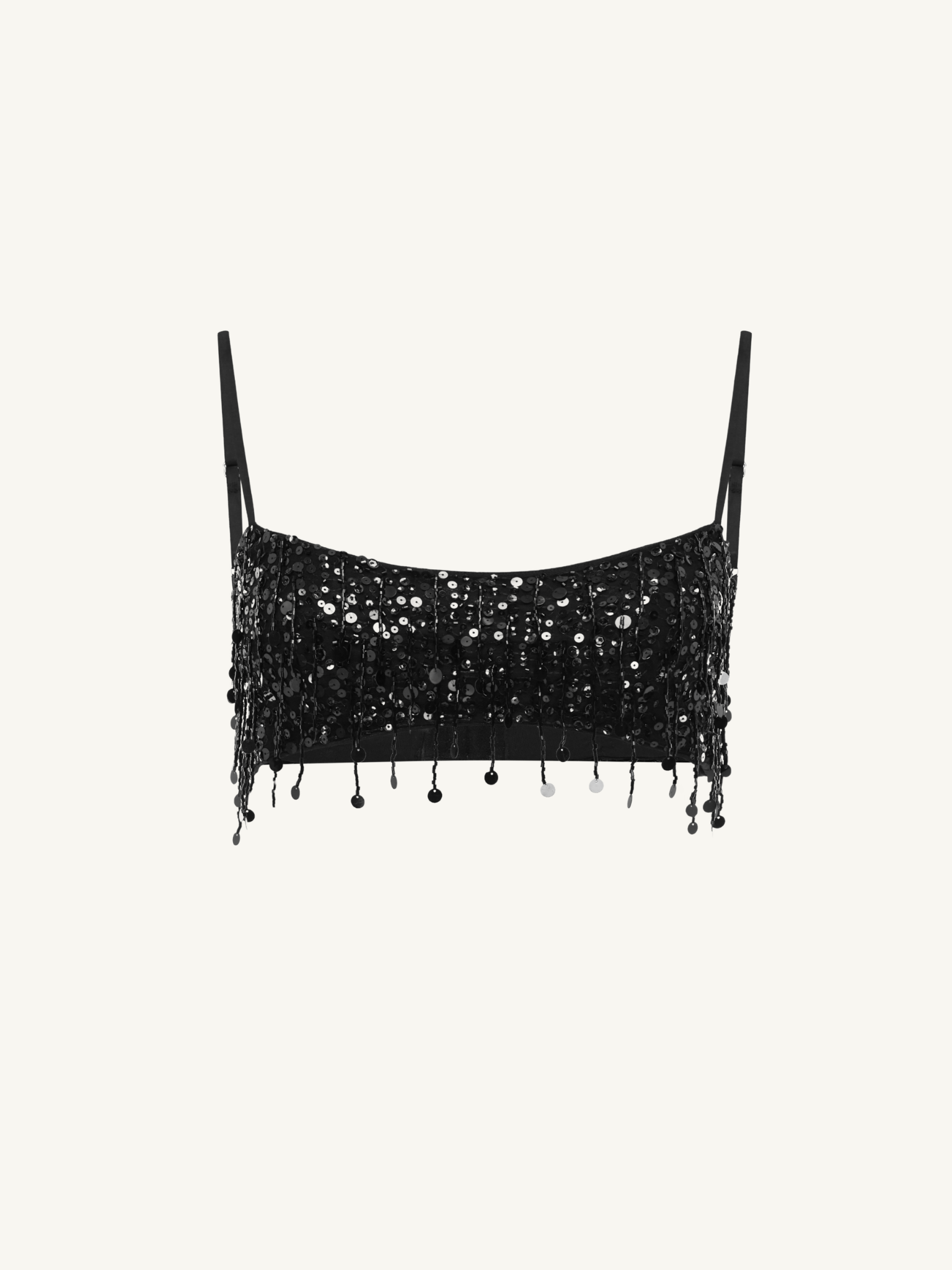 Yasmin Hand Beaded Bralette - Black