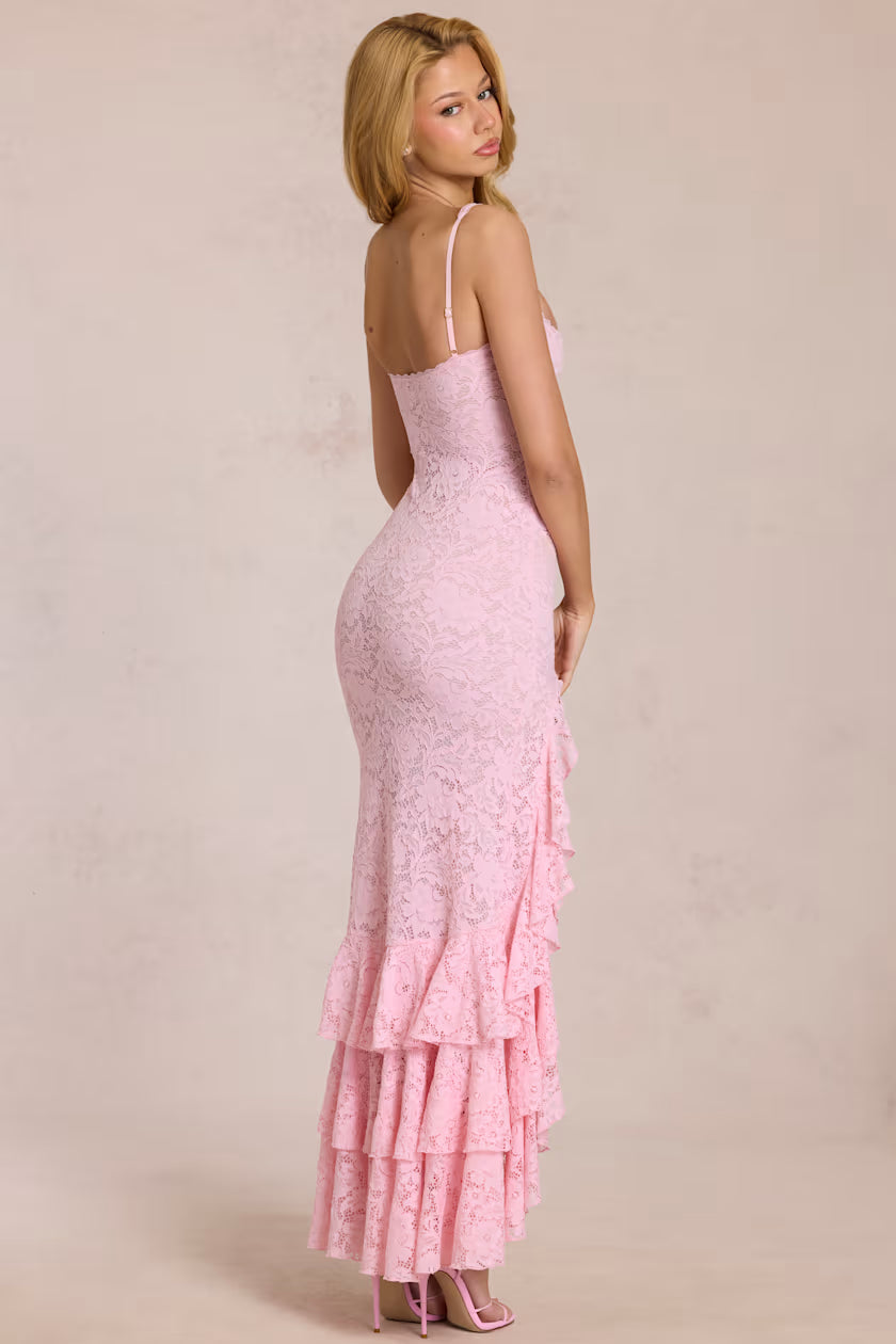 Aria Lace Ruffle Maxi Dress