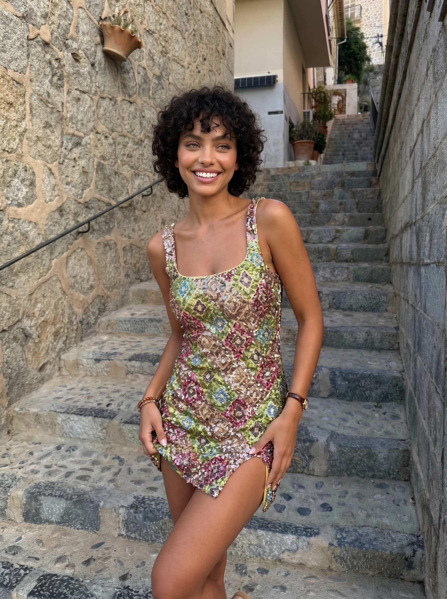 Ecurina Mini Dress - Beige