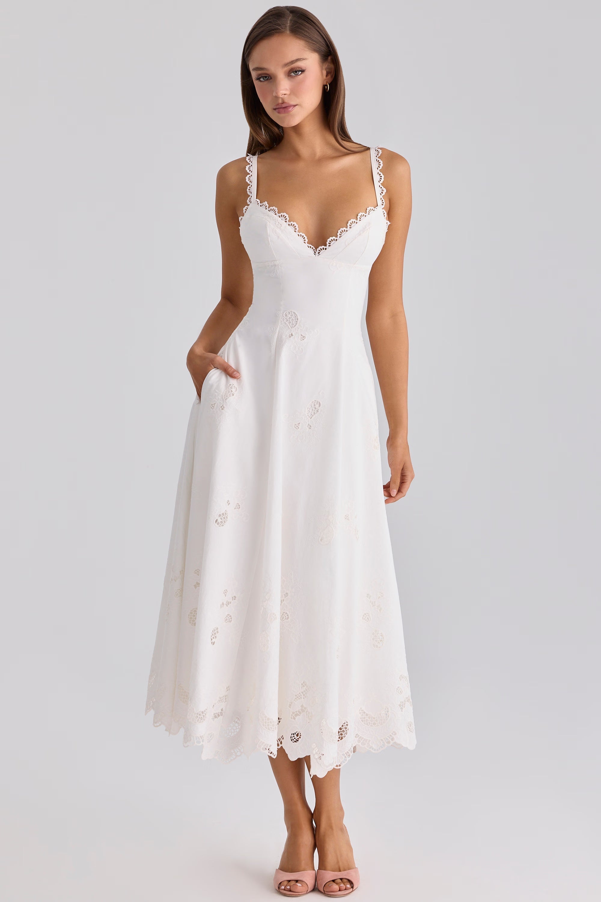 Cotton broderie anglaise midi sundress