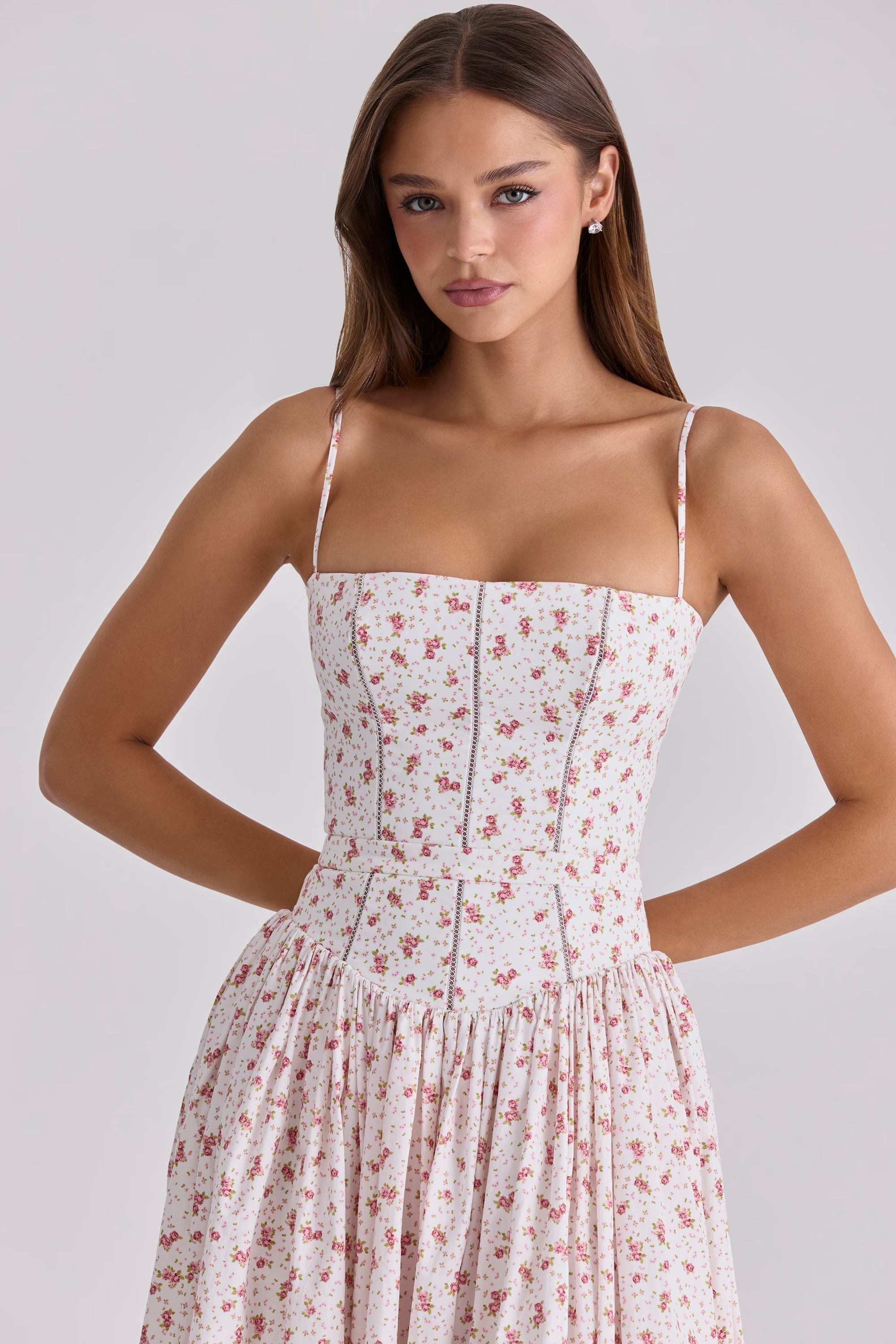 Posy print cotton maxi sundress