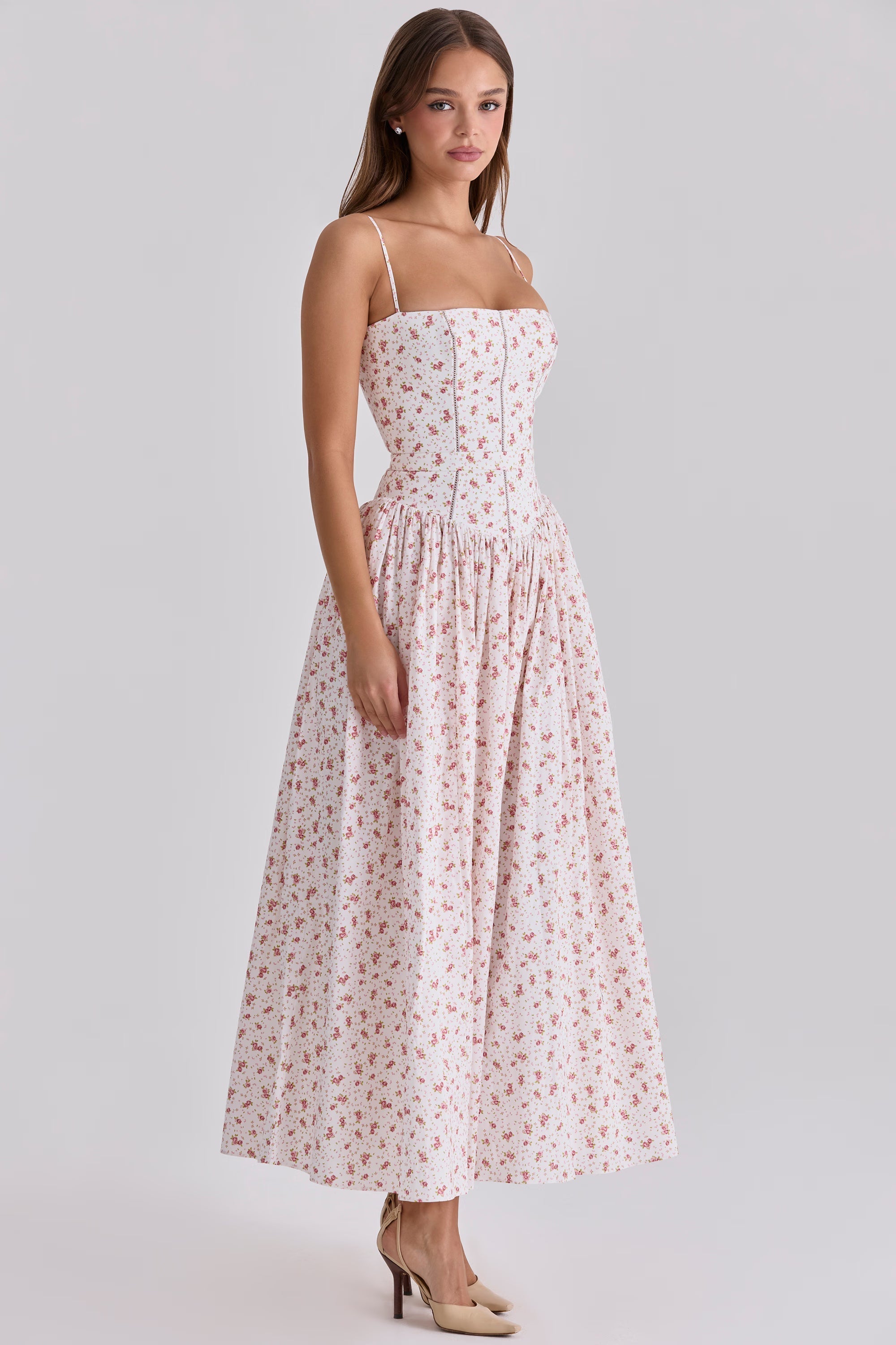 Posy print cotton maxi sundress