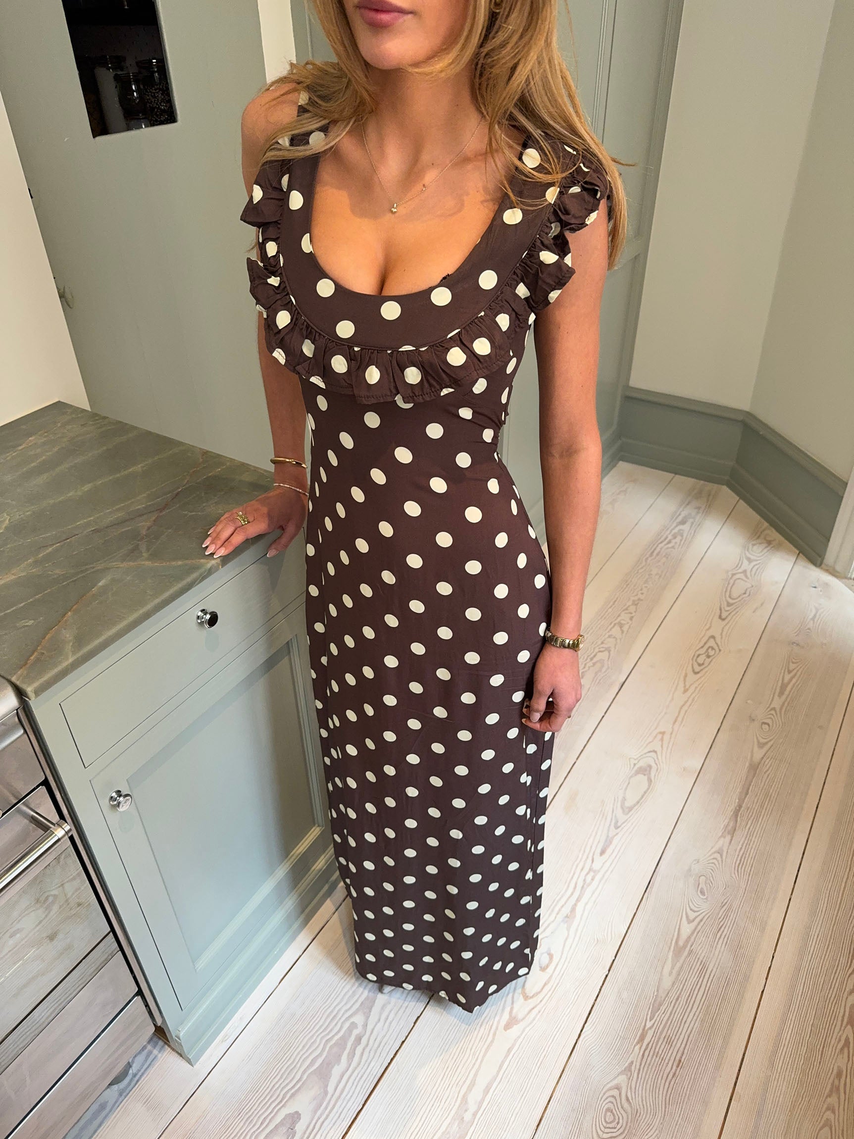 Luna dress with polka dots