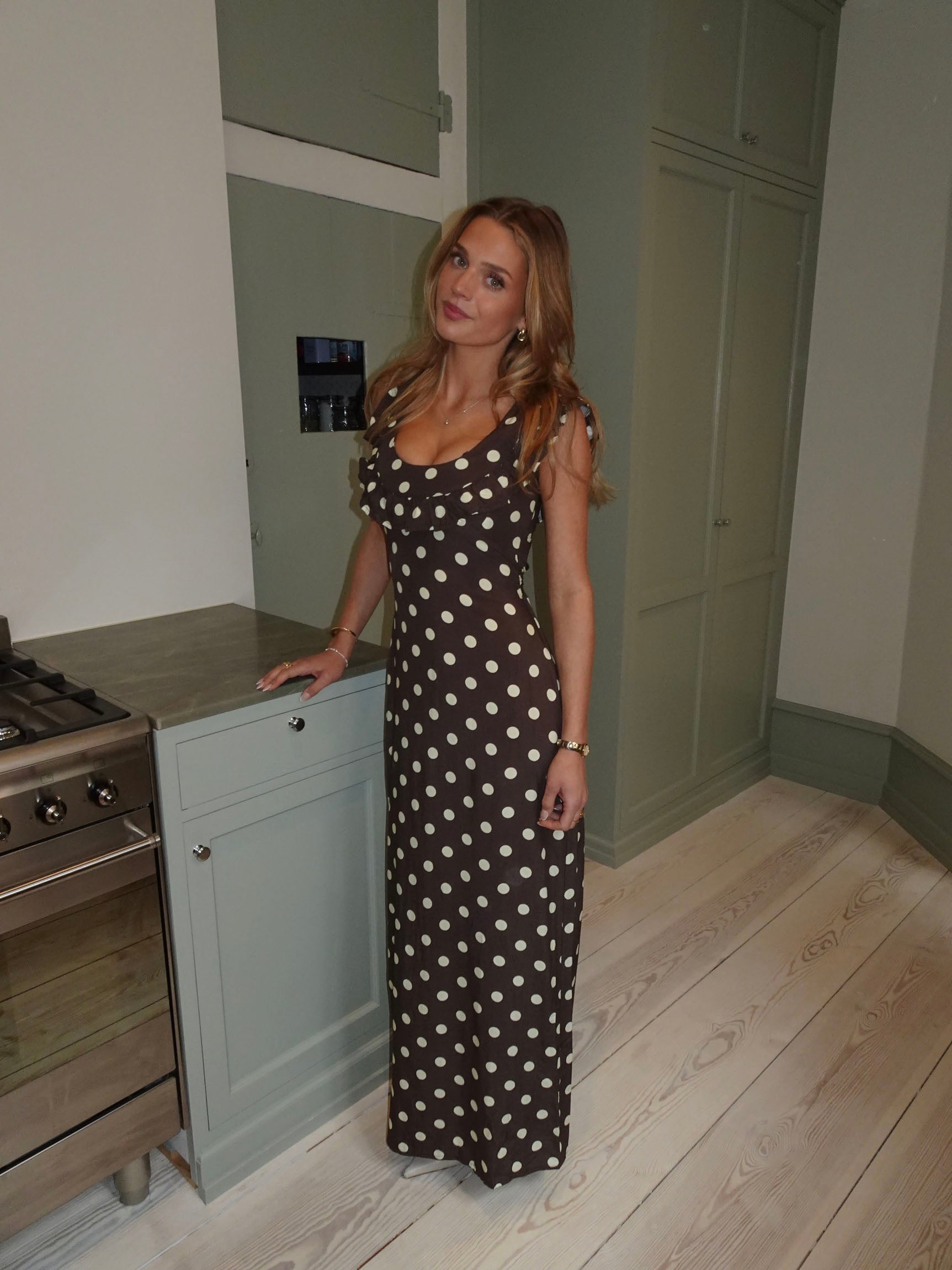 Luna dress with polka dots