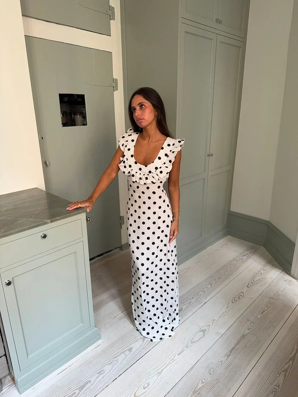 Luna dress with polka dots