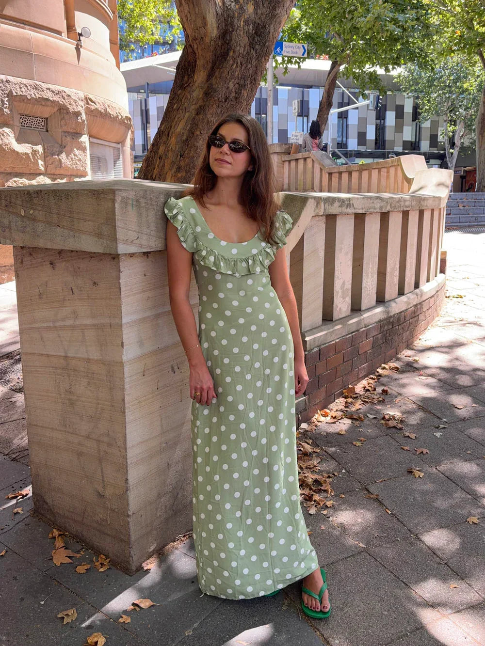 Luna dress with polka dots