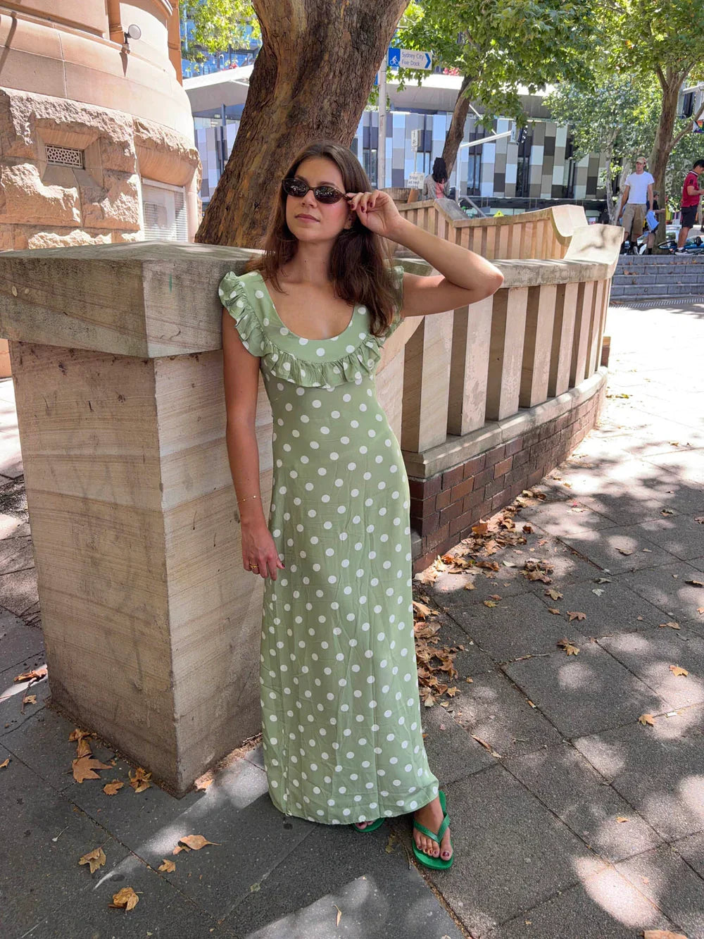 Luna dress with polka dots