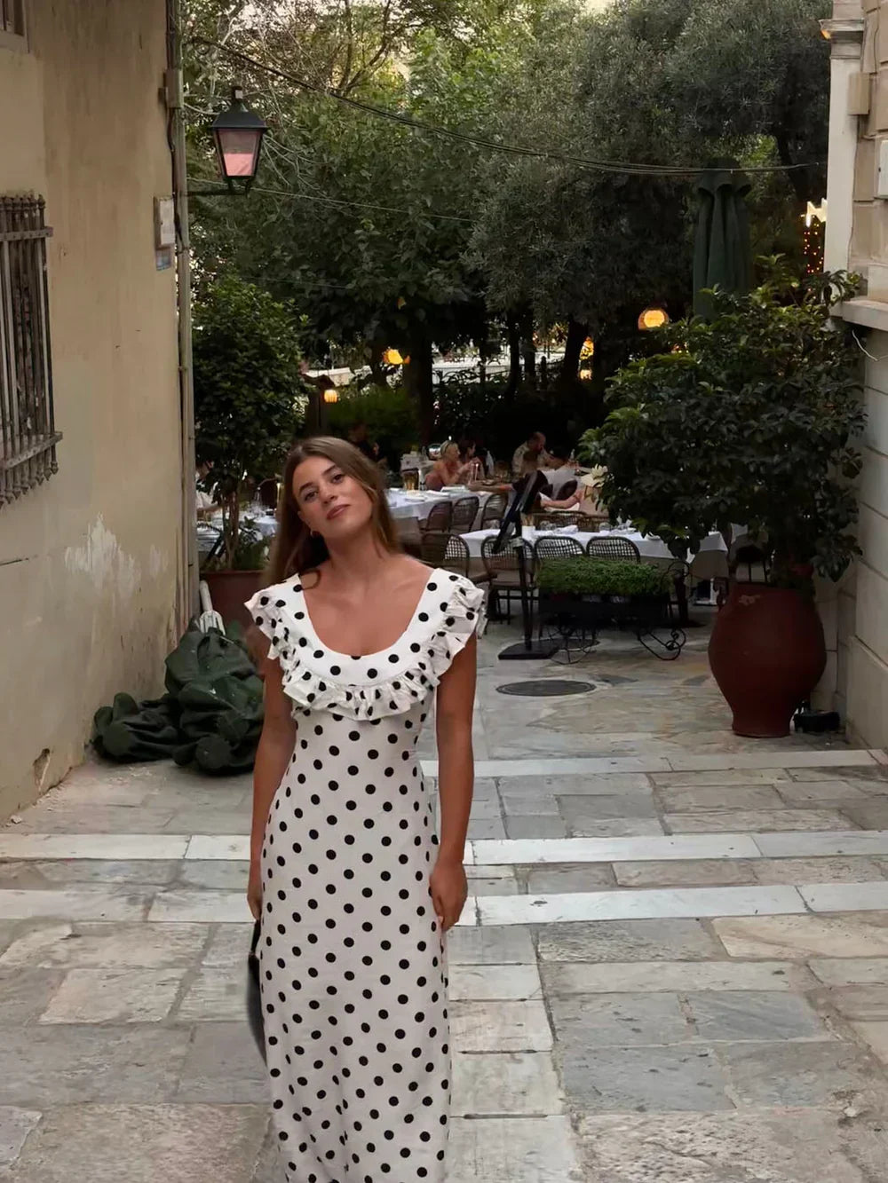 Luna dress with polka dots