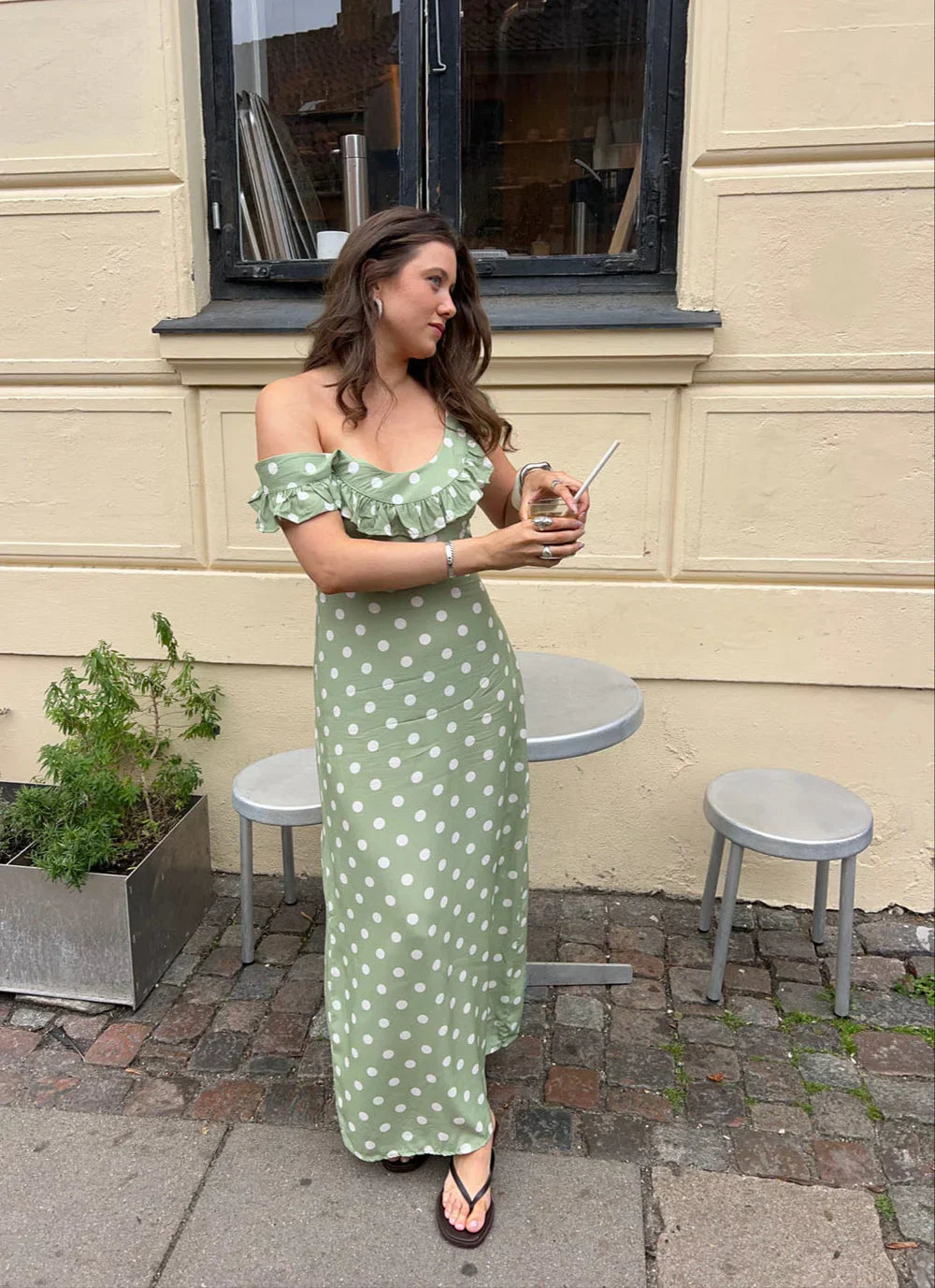 Luna dress with polka dots