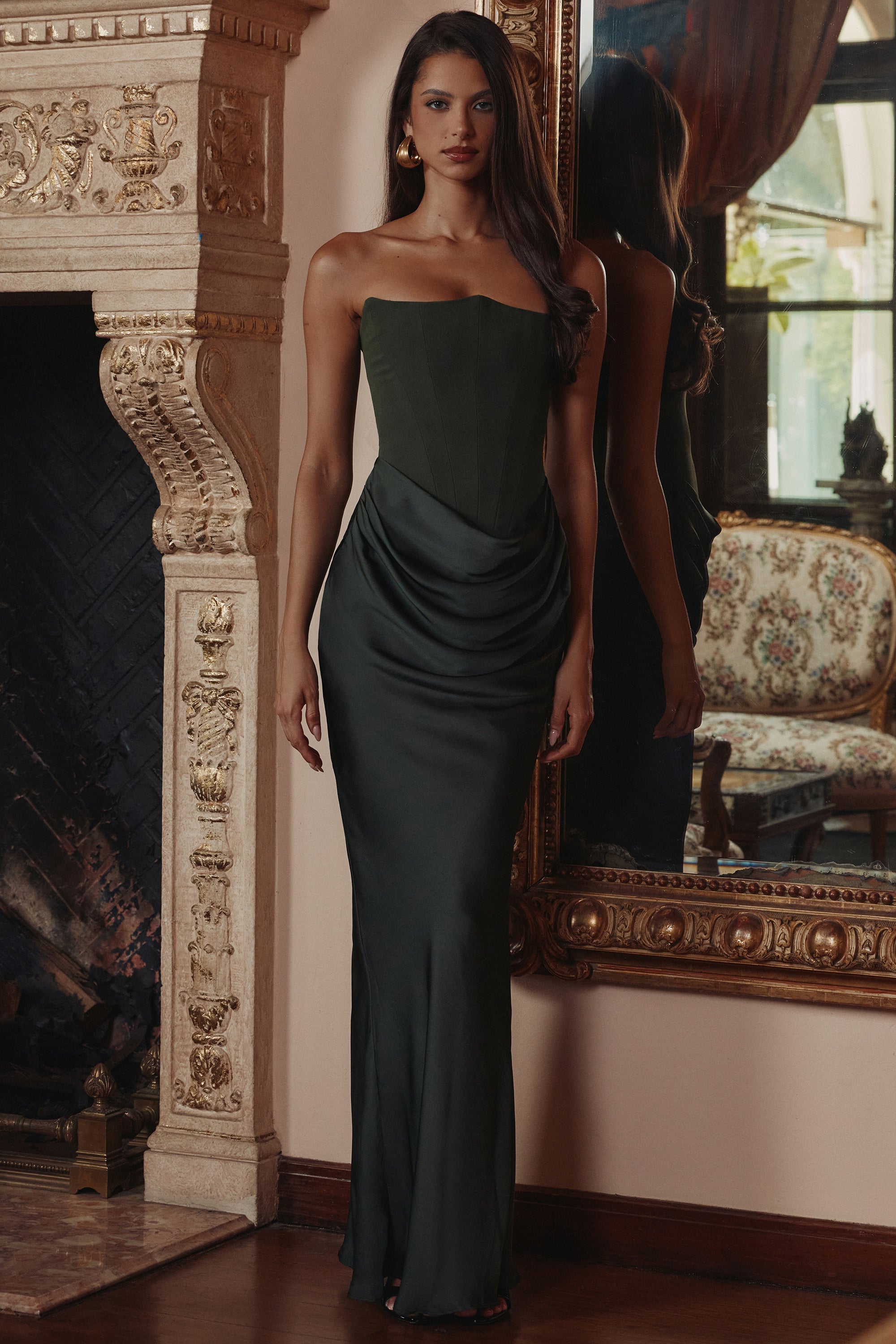 Strapless Corset Maxi Dress