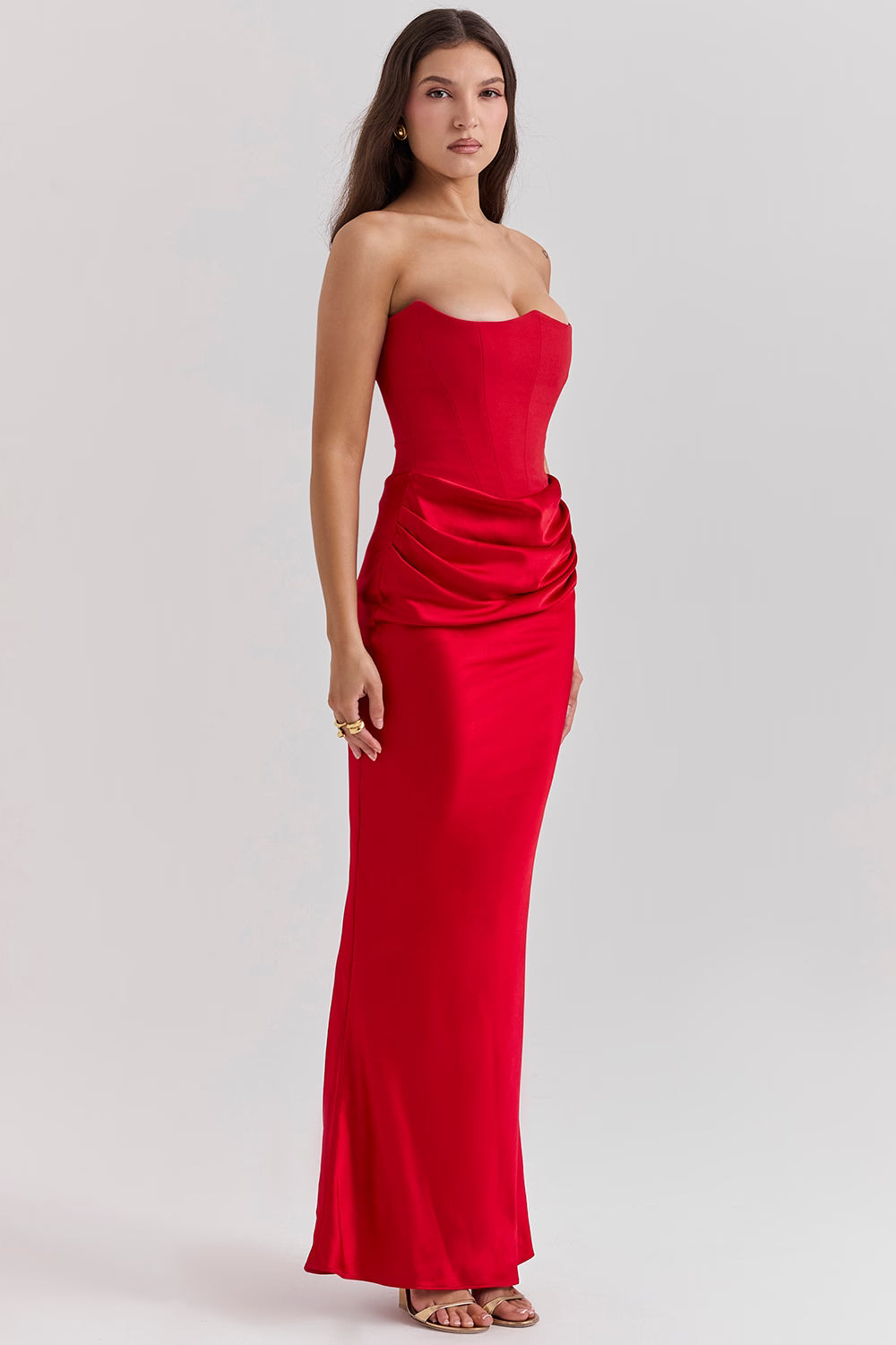 Strapless Corset Maxi Dress