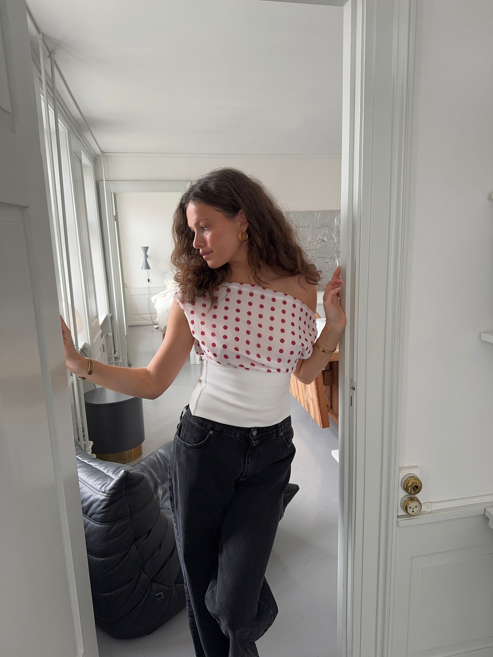 Kimmie polka dotted top