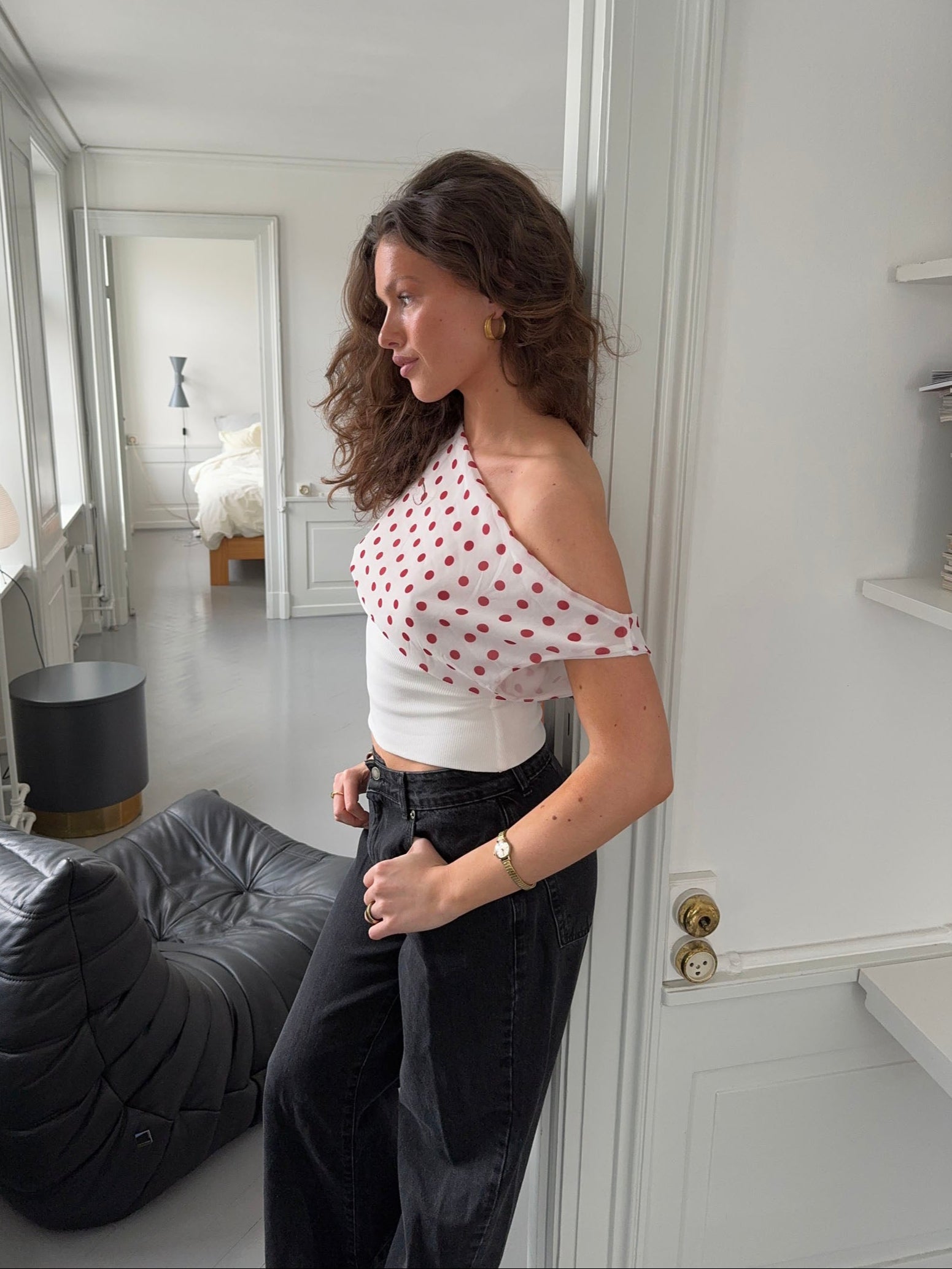 Kimmie polka dotted top