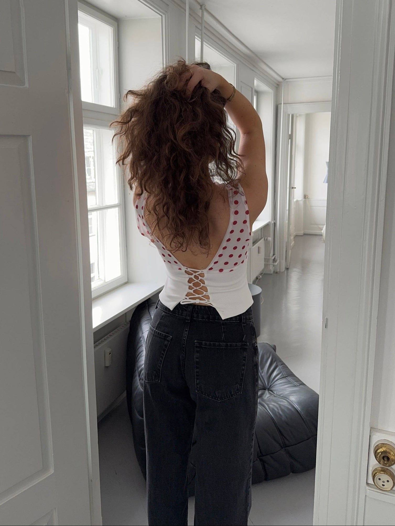 Kimmie polka dotted top