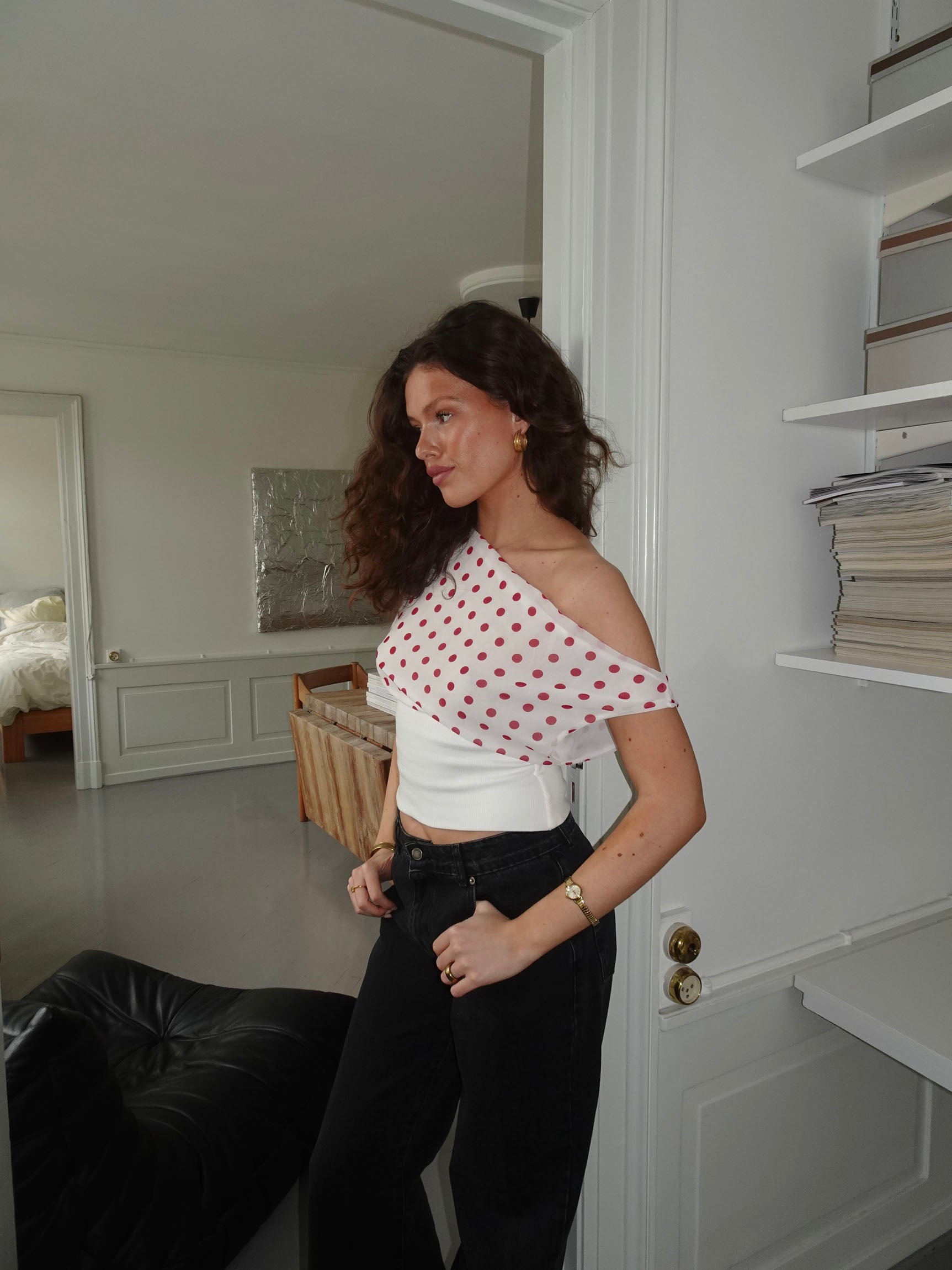 Kimmie polka dotted top