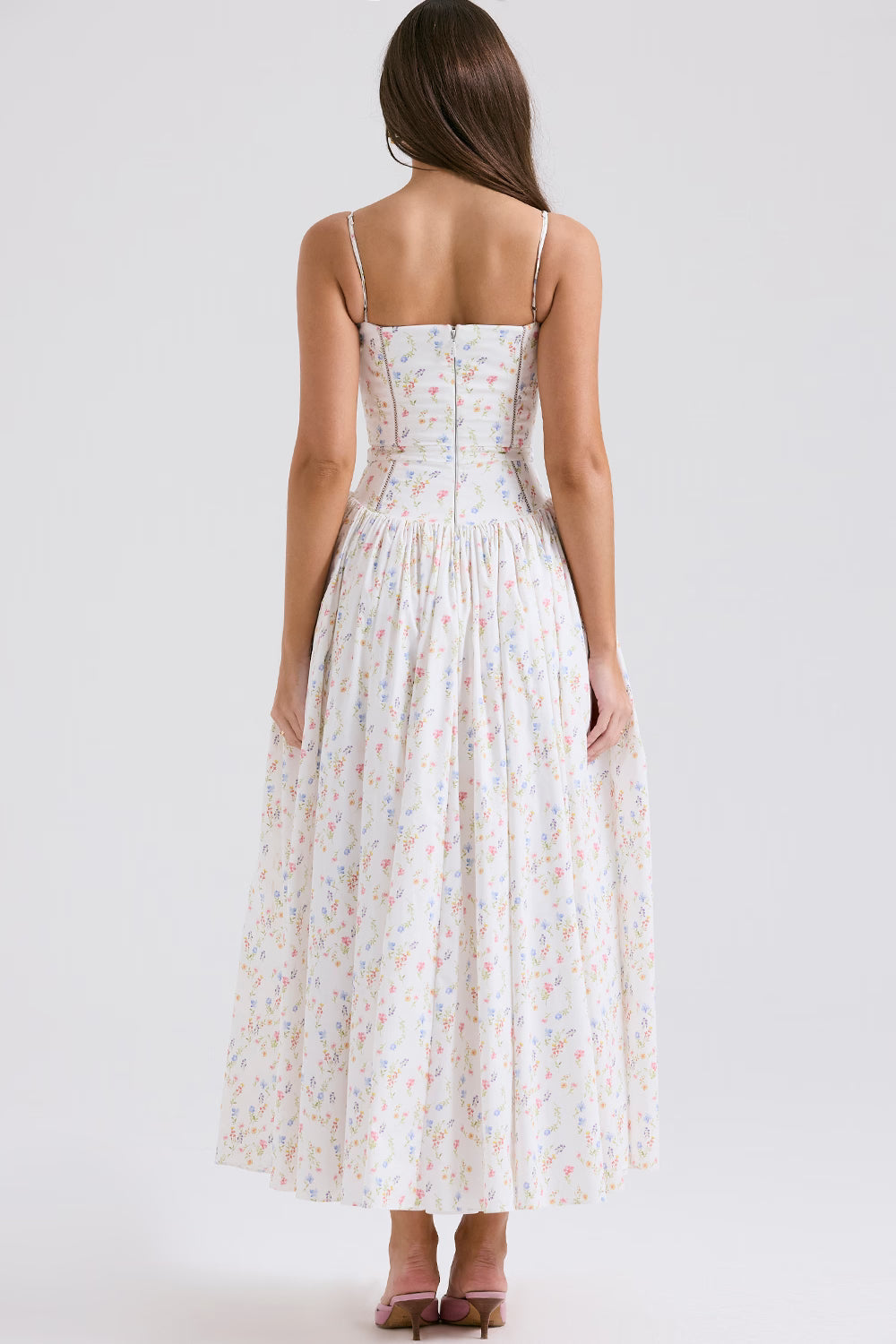 Posy print cotton maxi sundress