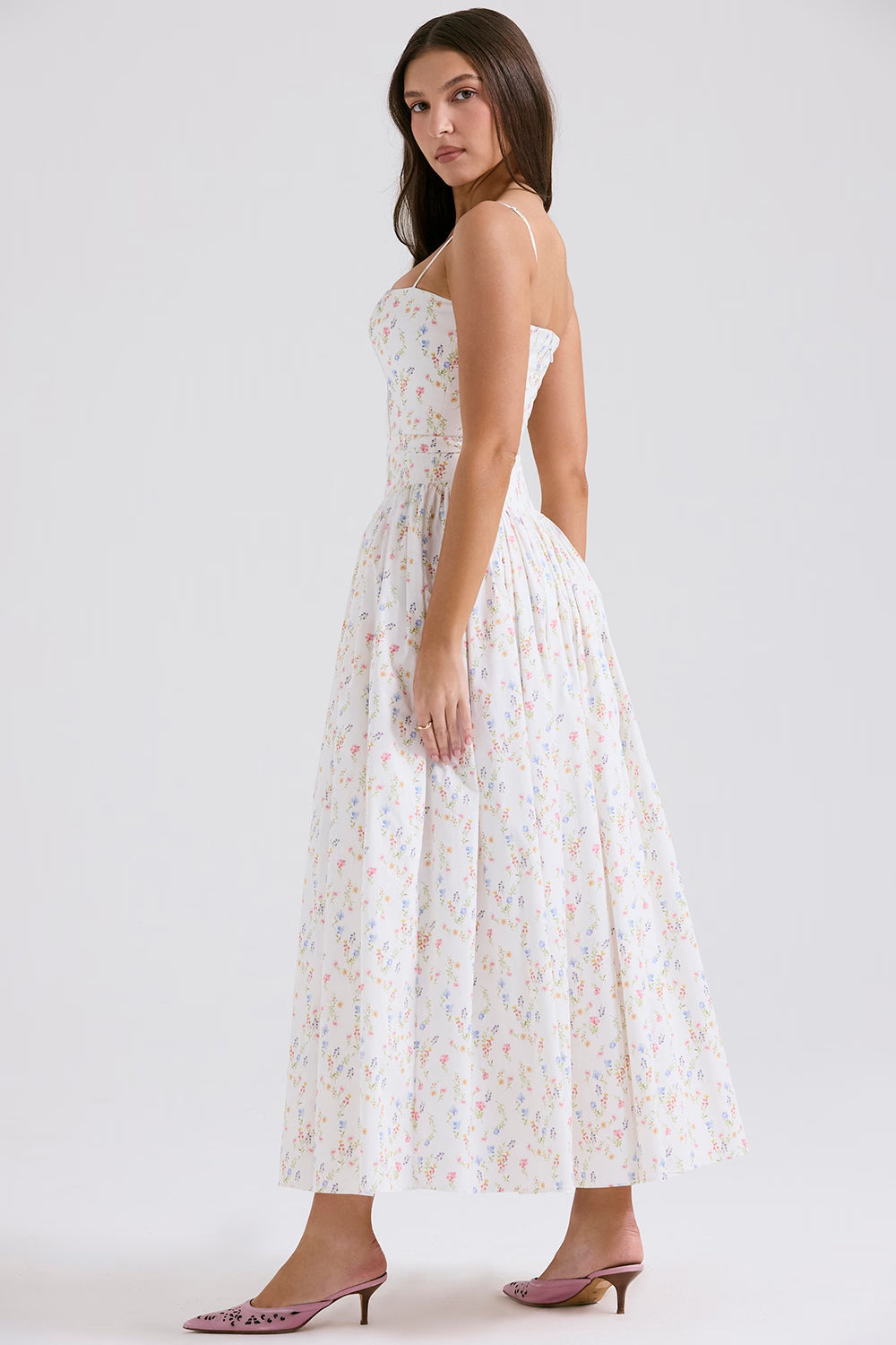 Posy print cotton maxi sundress