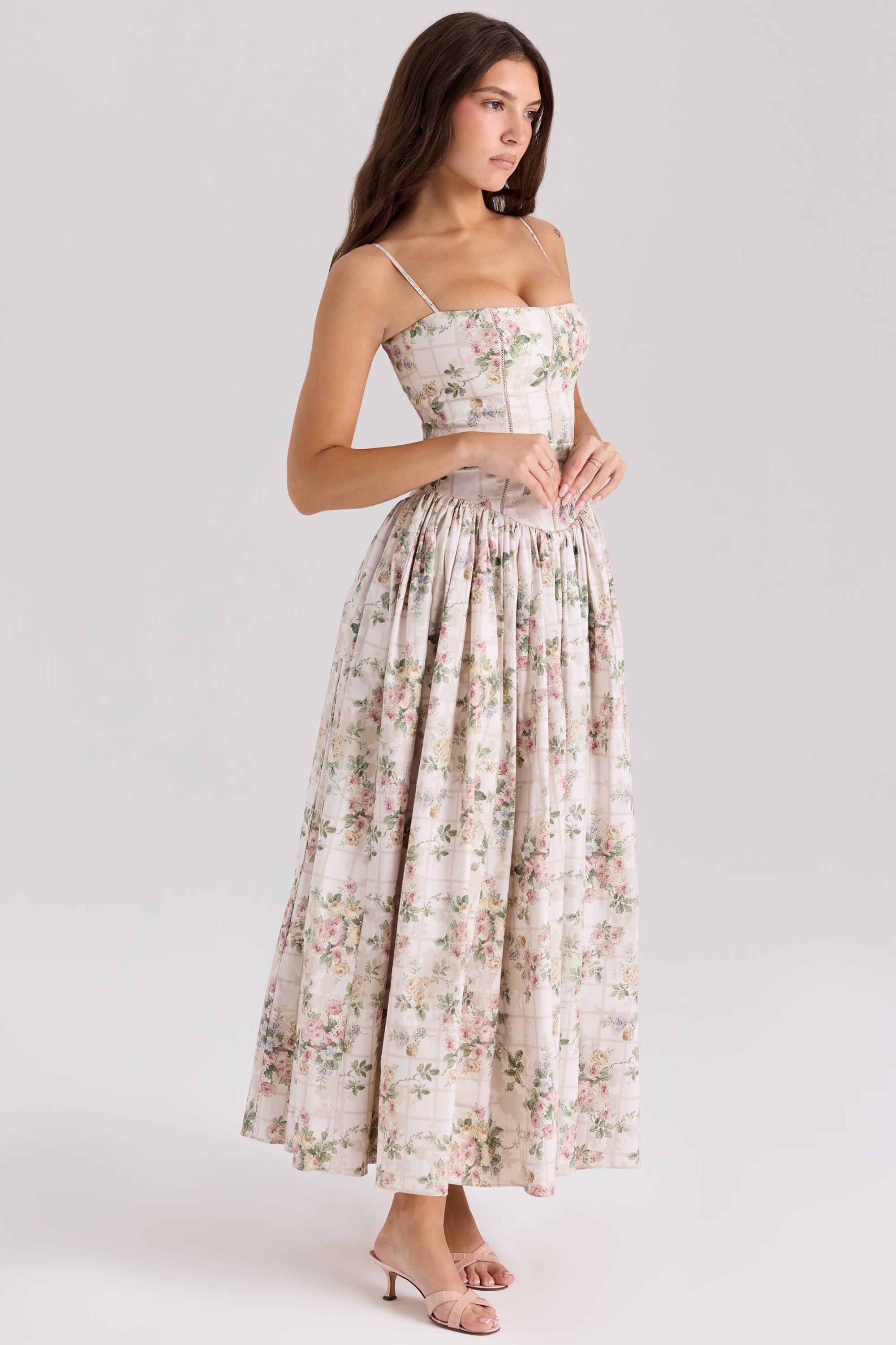 Posy print cotton maxi sundress