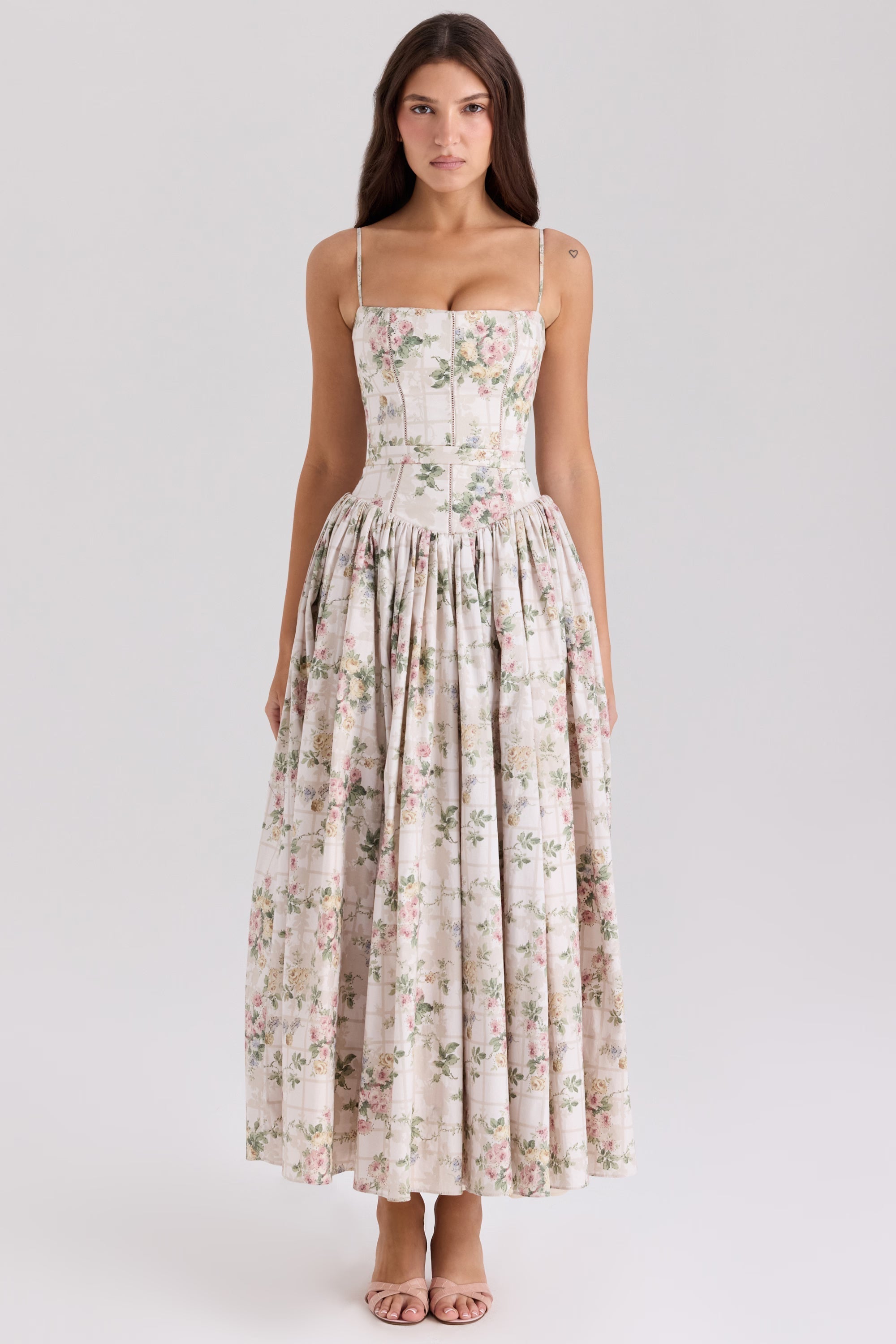 Posy print cotton maxi sundress