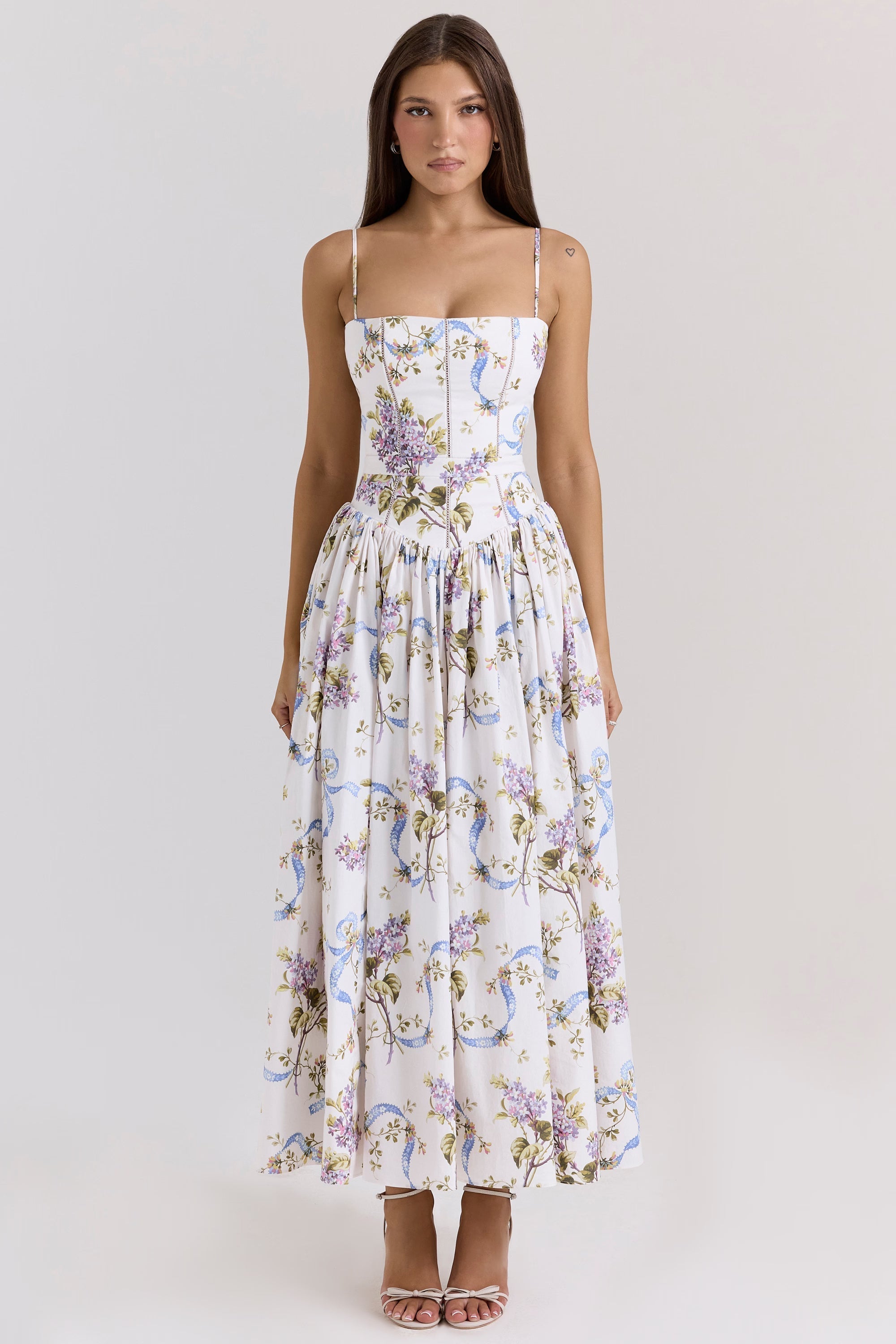 Posy print cotton maxi sundress