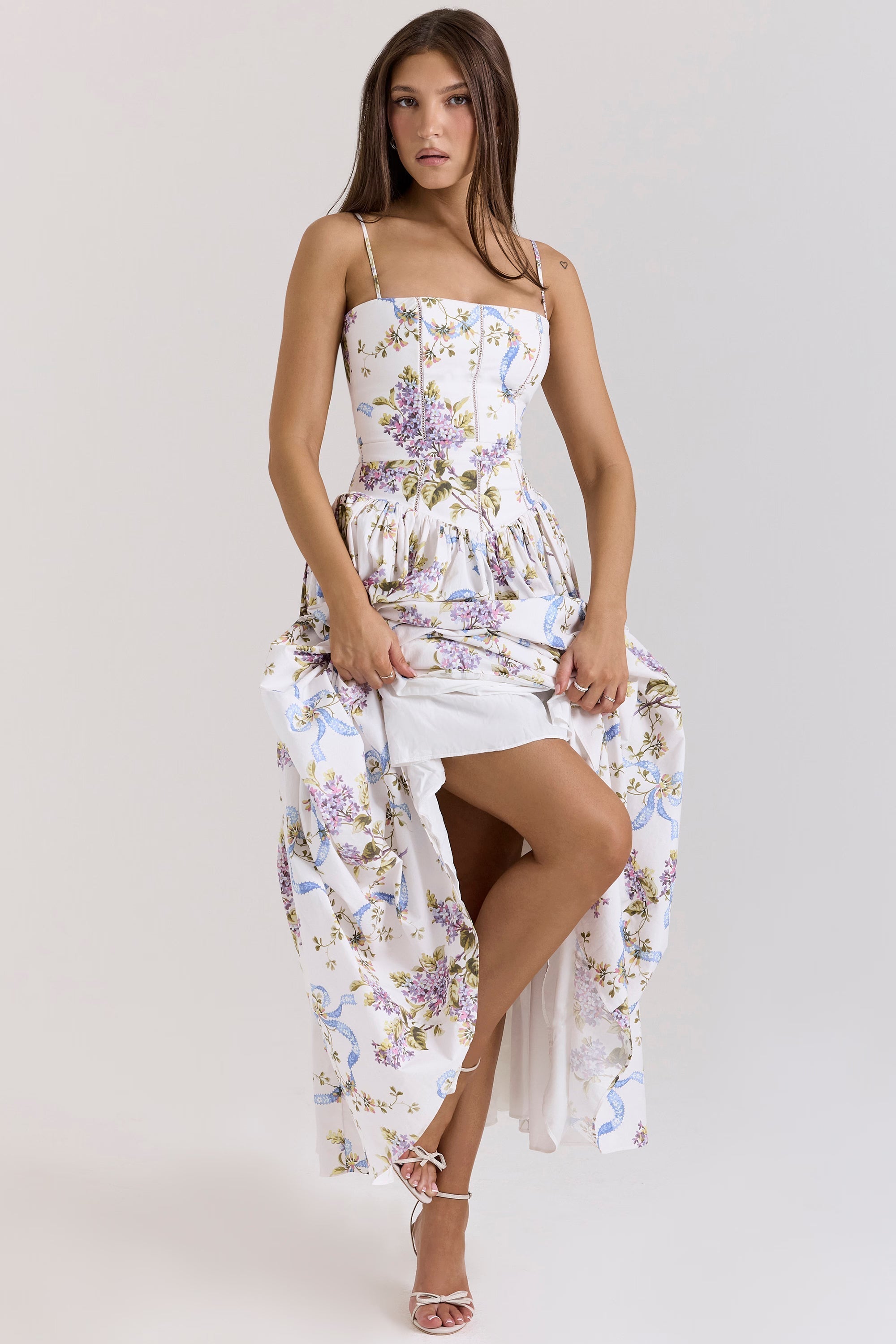 Posy print cotton maxi sundress