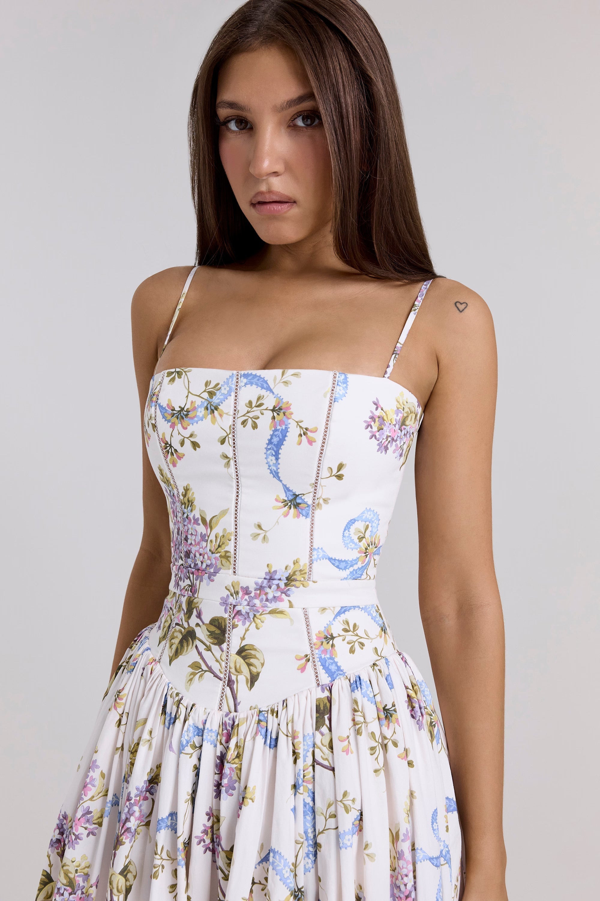 Posy print cotton maxi sundress