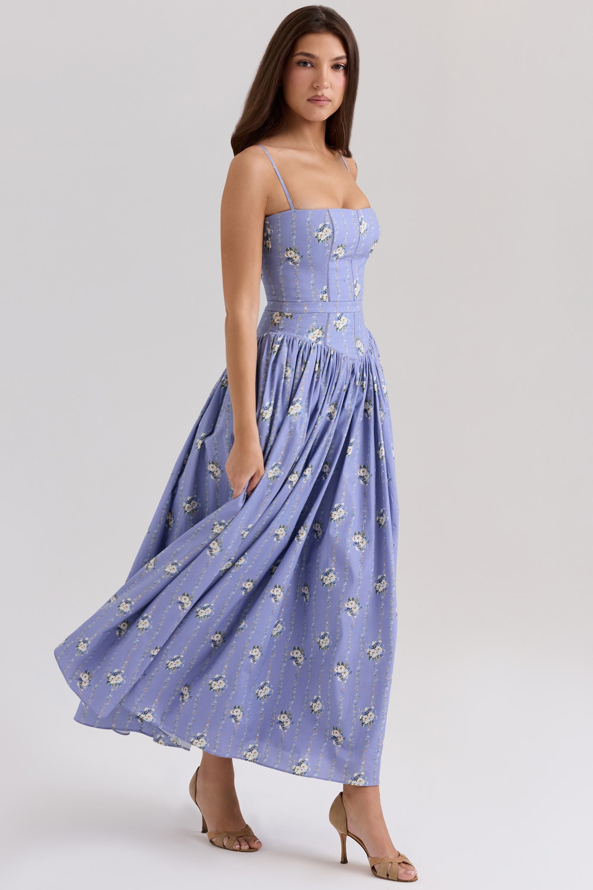 Posy print cotton maxi sundress