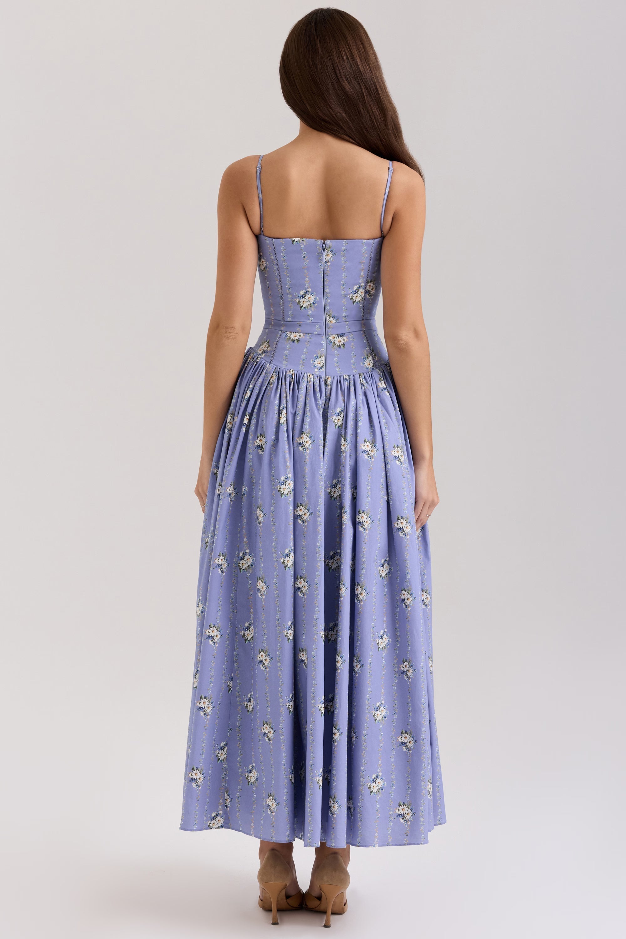 Posy print cotton maxi sundress