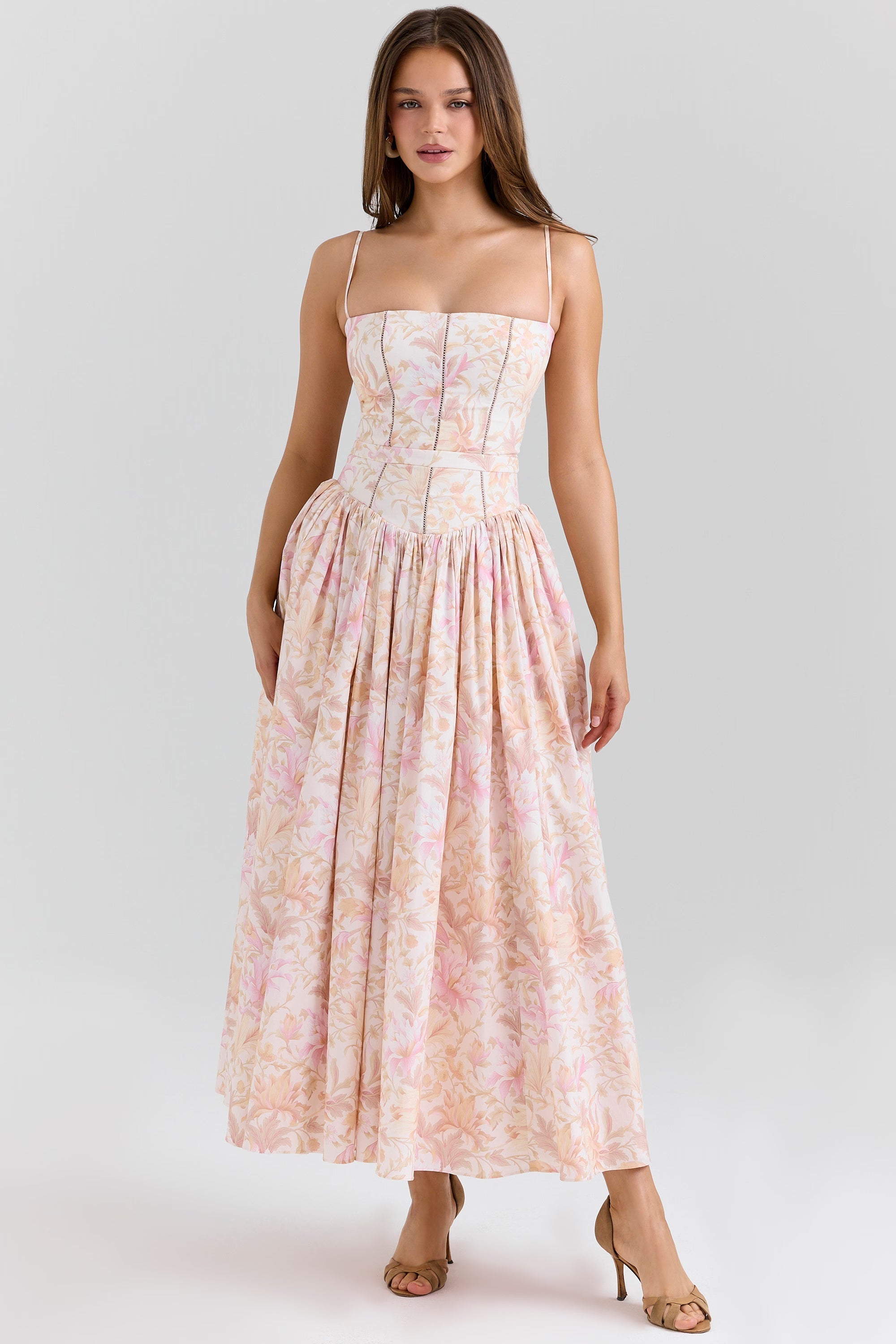 Posy print cotton maxi sundress