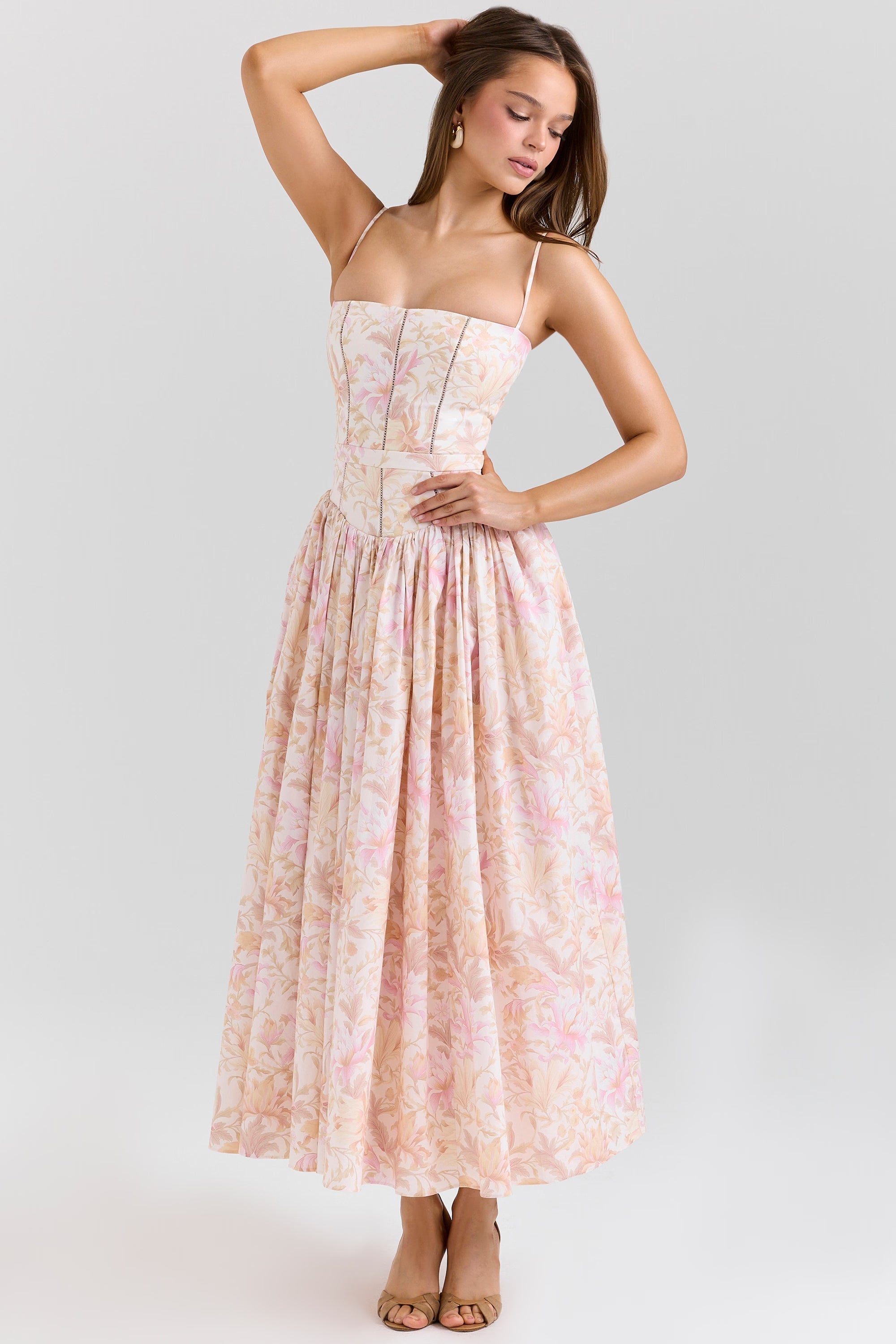 Posy print cotton maxi sundress