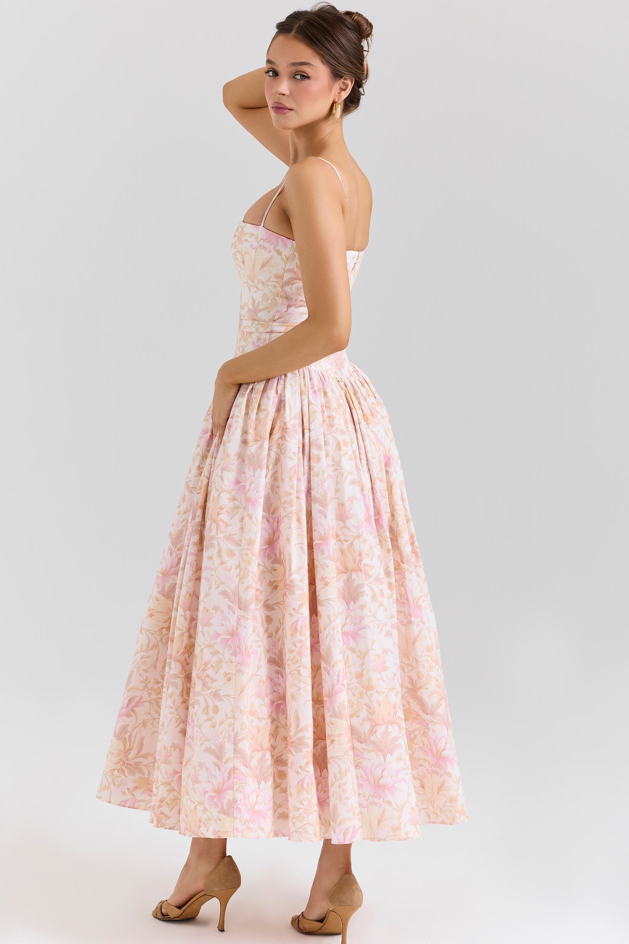 Posy print cotton maxi sundress