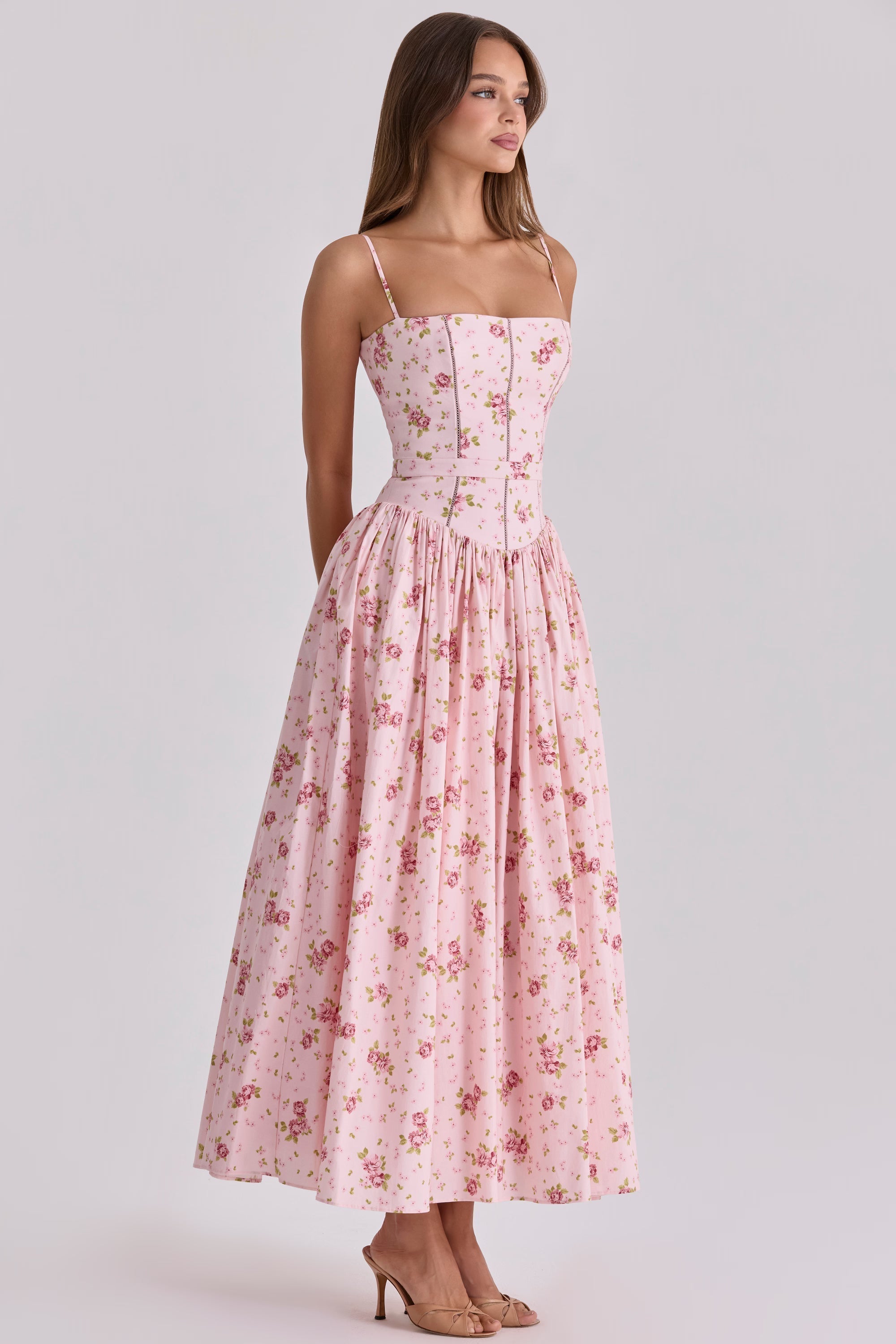 Posy print cotton maxi sundress